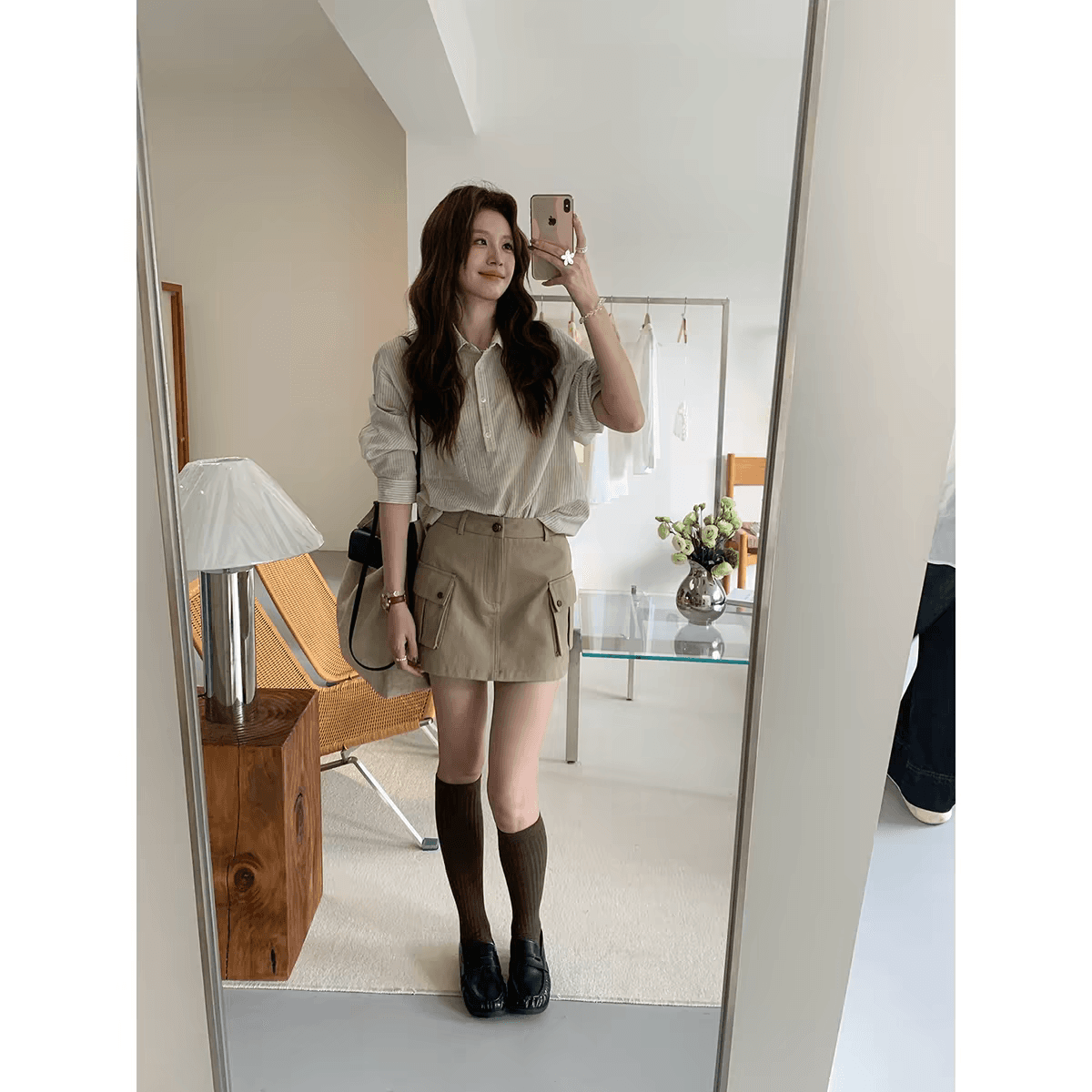 even 하나 원자바오 한 남쪽 그림 한 부서 높음 지혜 센스 출퇴근 느긋한 센스 스트라이프 셔츠 주간 실크 코튼 맨위 여성 상세 이미지 5