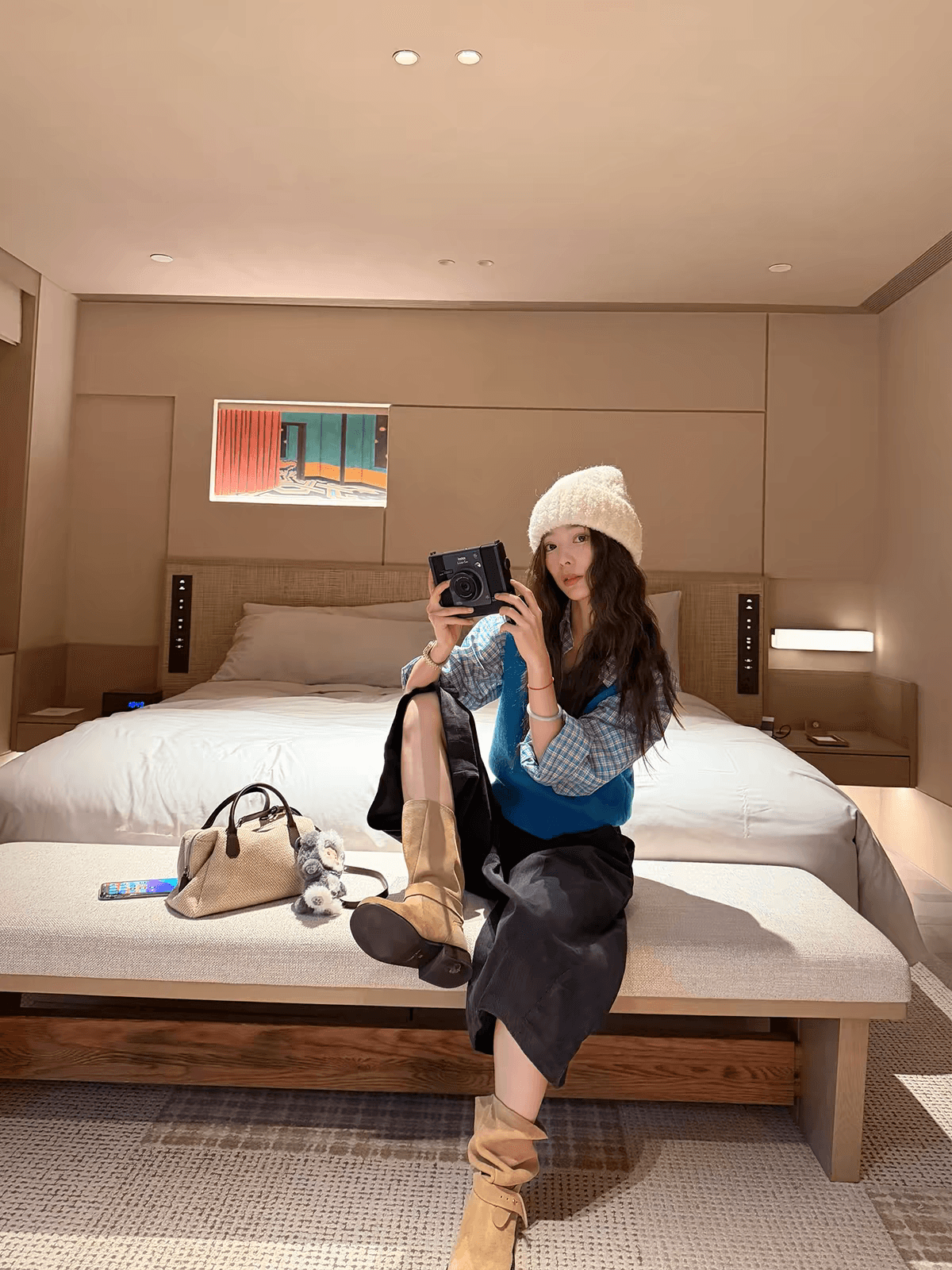 한 여성 개발 bot 넣다 체크무늬 착용 분위기 센스 이른 가을 격자 무늬 셔츠 이른 가을 셔츠 여성 코트 상세 이미지 3