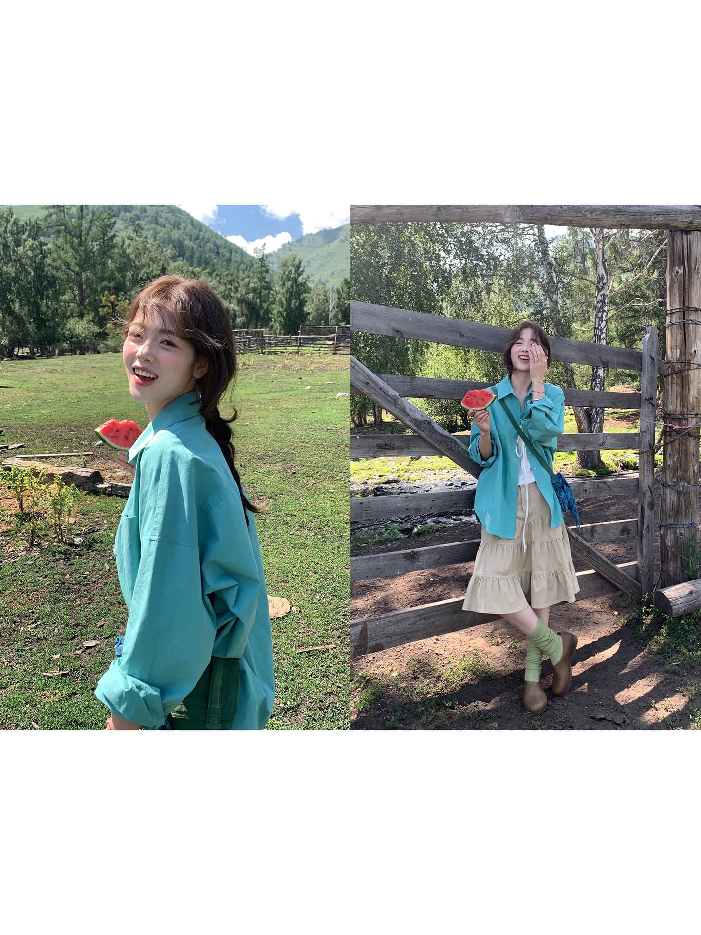 xxdeli 향기로운 향 ~ 중 배 한 부서 품격 미니멀리즘 폴로 칼라 단색 느긋한 디자인 작은 대중 루즈핏 긴팔 셔츠 이미지 3
