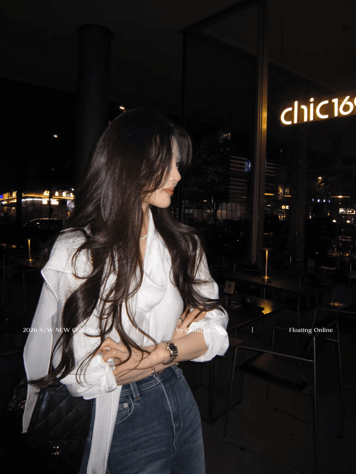 cloudsweet 흰 구름 달콤한 높음 지혜 출퇴근 실크 아세트산 화이트 셔츠 모달 리본 맨위 긴팔 이미지 2