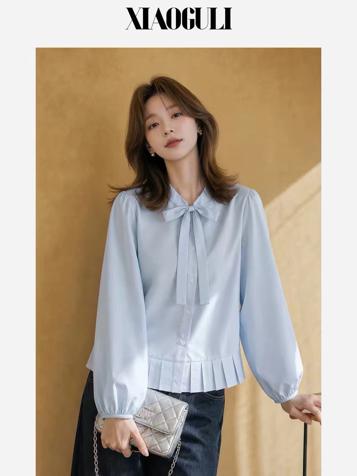 작은 곡물 바다 소금 외계인 바람 셔츠 외국 가스 고유 한 맨위 여성 가을 새로운 아름다운 파란색 긴팔 셔츠 여성