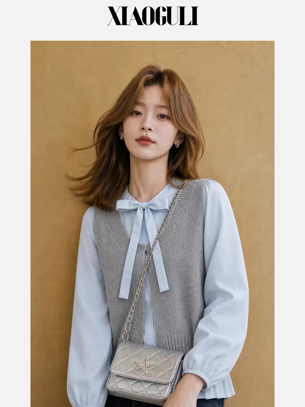 작은 곡물 바다 소금 외계인 바람 셔츠 외국 가스 고유 한 맨위 여성 가을 새로운 아름다운 파란색 긴팔 셔츠 여성 상세 이미지 4