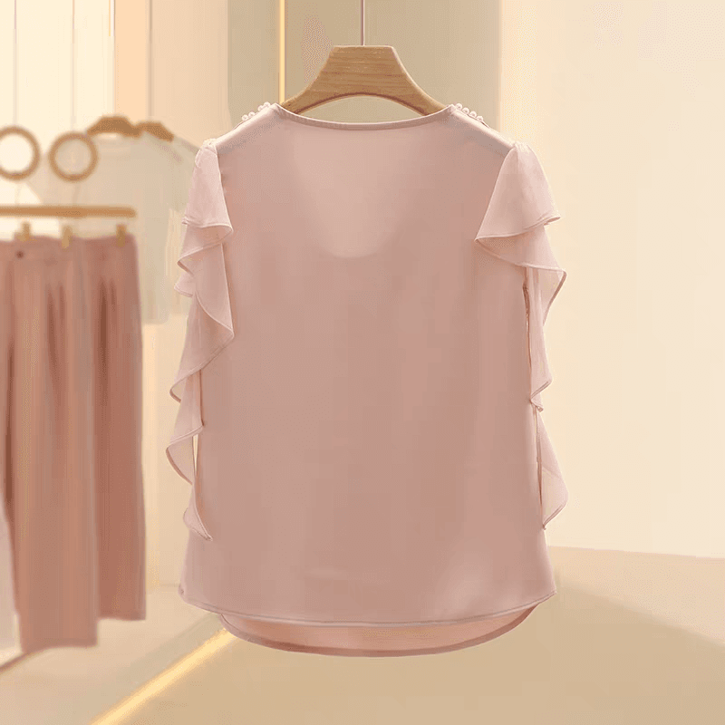 순수한 욕망 바람 흔들다 칼라 새틴 프릴 리본 셔츠 프랑스식 품격 불규칙 다용도 고유 한 Chic 맨위 여성 상세 이미지 35