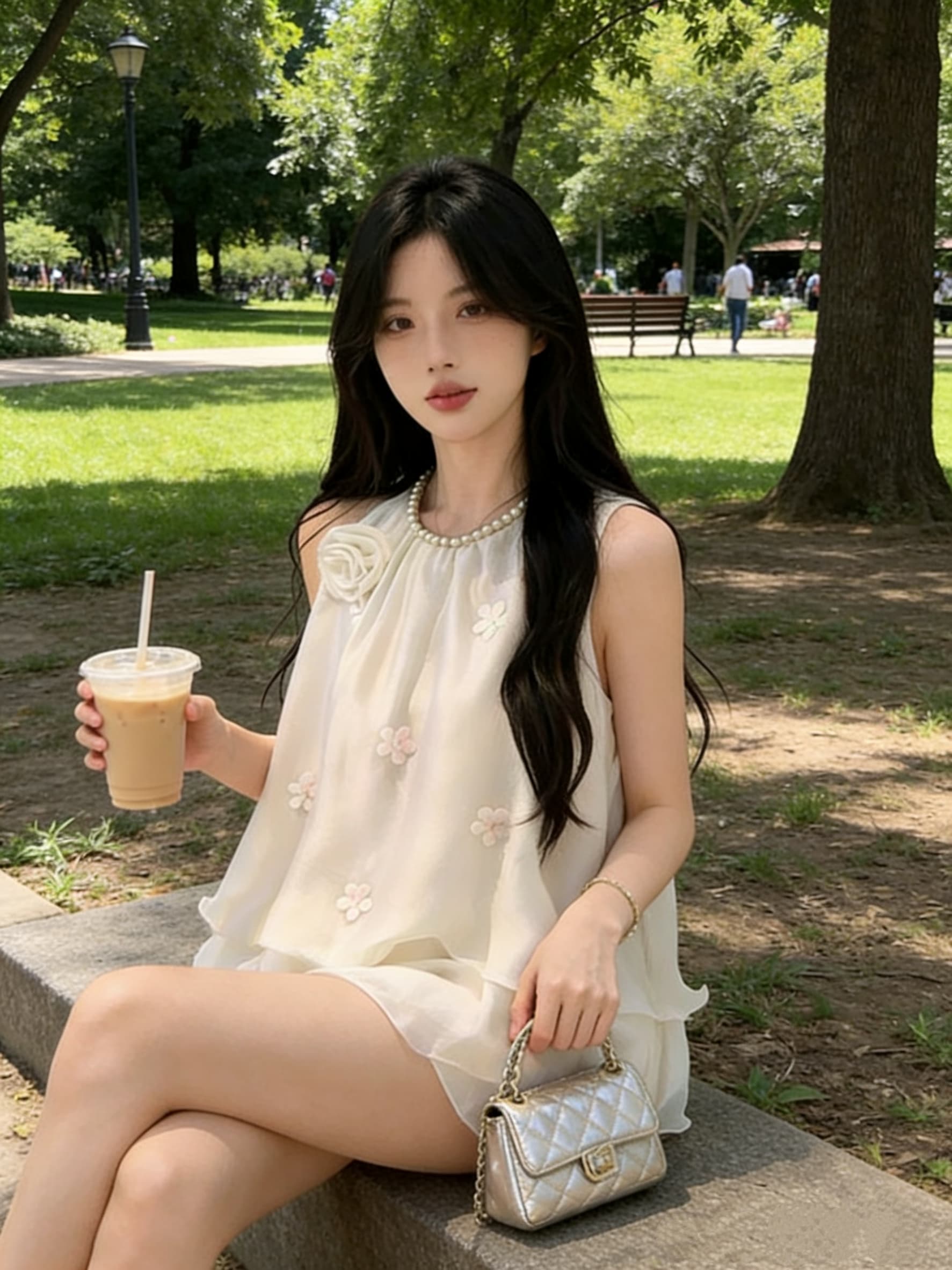 실사 고급 센스 명문 여성 외출용 작은 샤넬 스타일 맨위 여성 여름 새로운 공예 비즈 박기 슬림해 보이는 행침 목 셔츠 상세 이미지 27