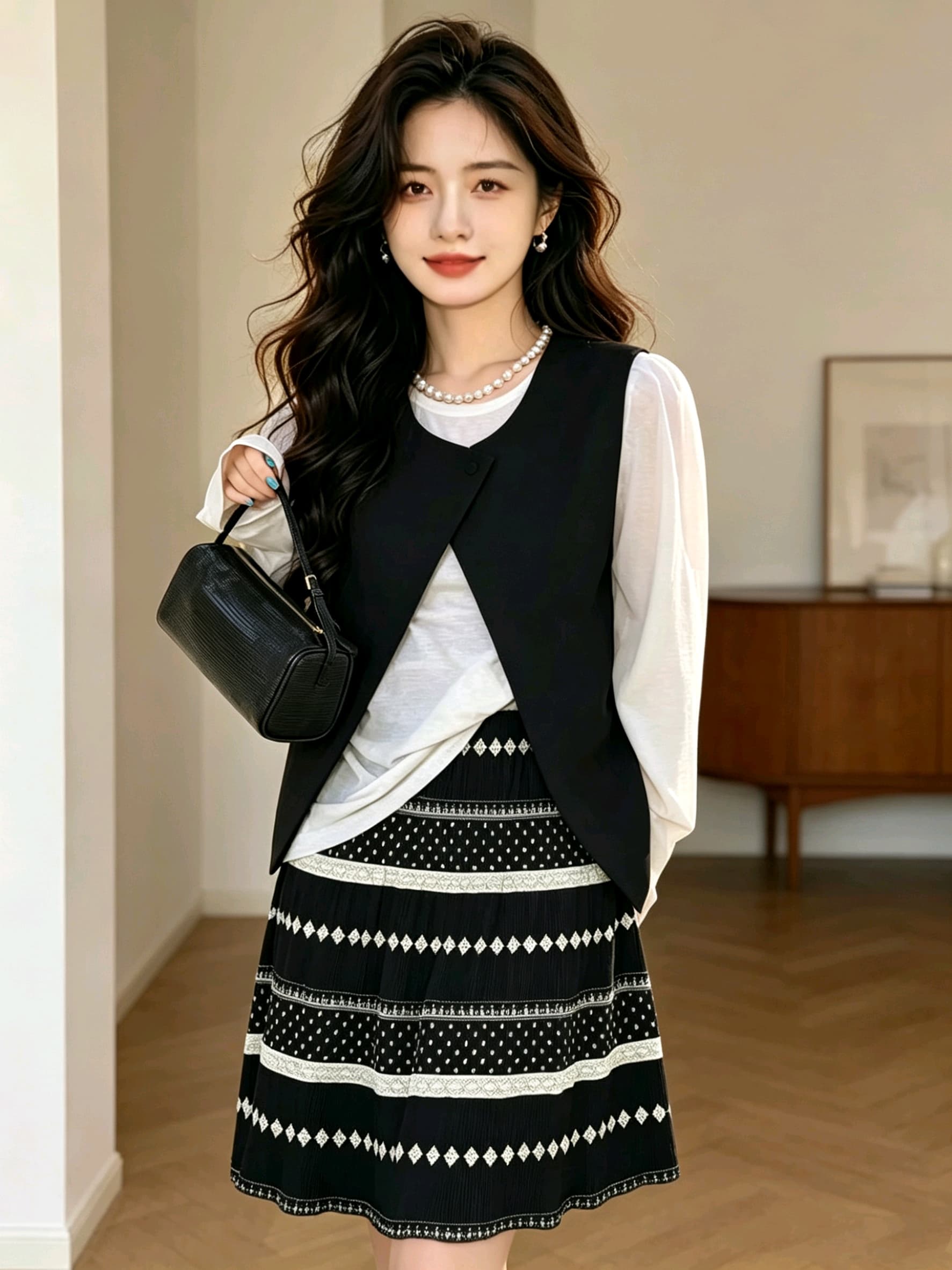 레트로 추상 프린트 주름 반신 스커트 여성 2026 여름 신제품 꽃무늬 한 마디 타이트 스커트 슬림해 보이는 쇼트 스타일 치마