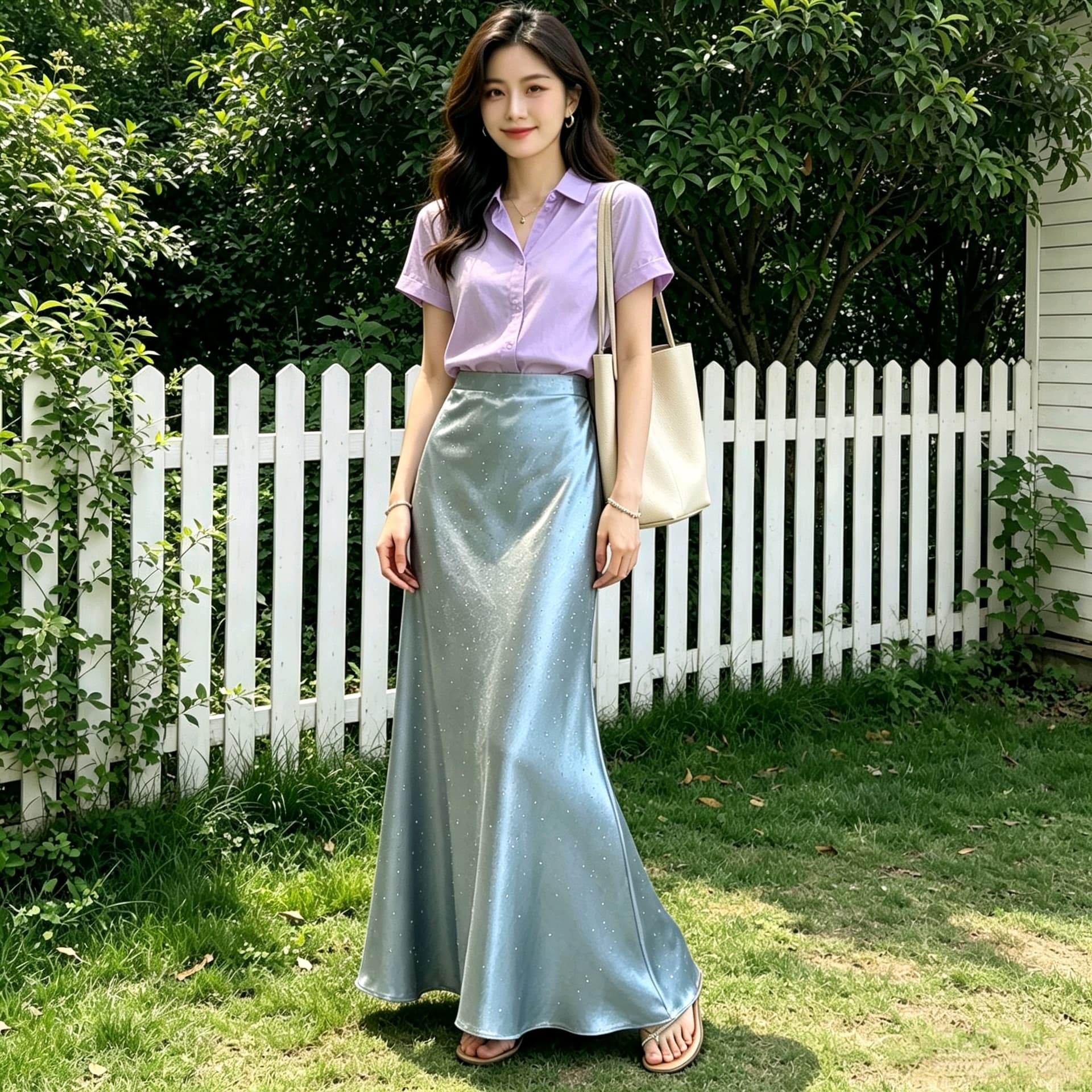 아세트산 실크 미끄러짐 새틴 인어 꼬리 반신 스커트 여성 2026 봄 가을 여름 하이웨이스트 슬림해 보이는 타이트 스커트 한 마디 롱 스커트 중간 길이 상세 이미지 16