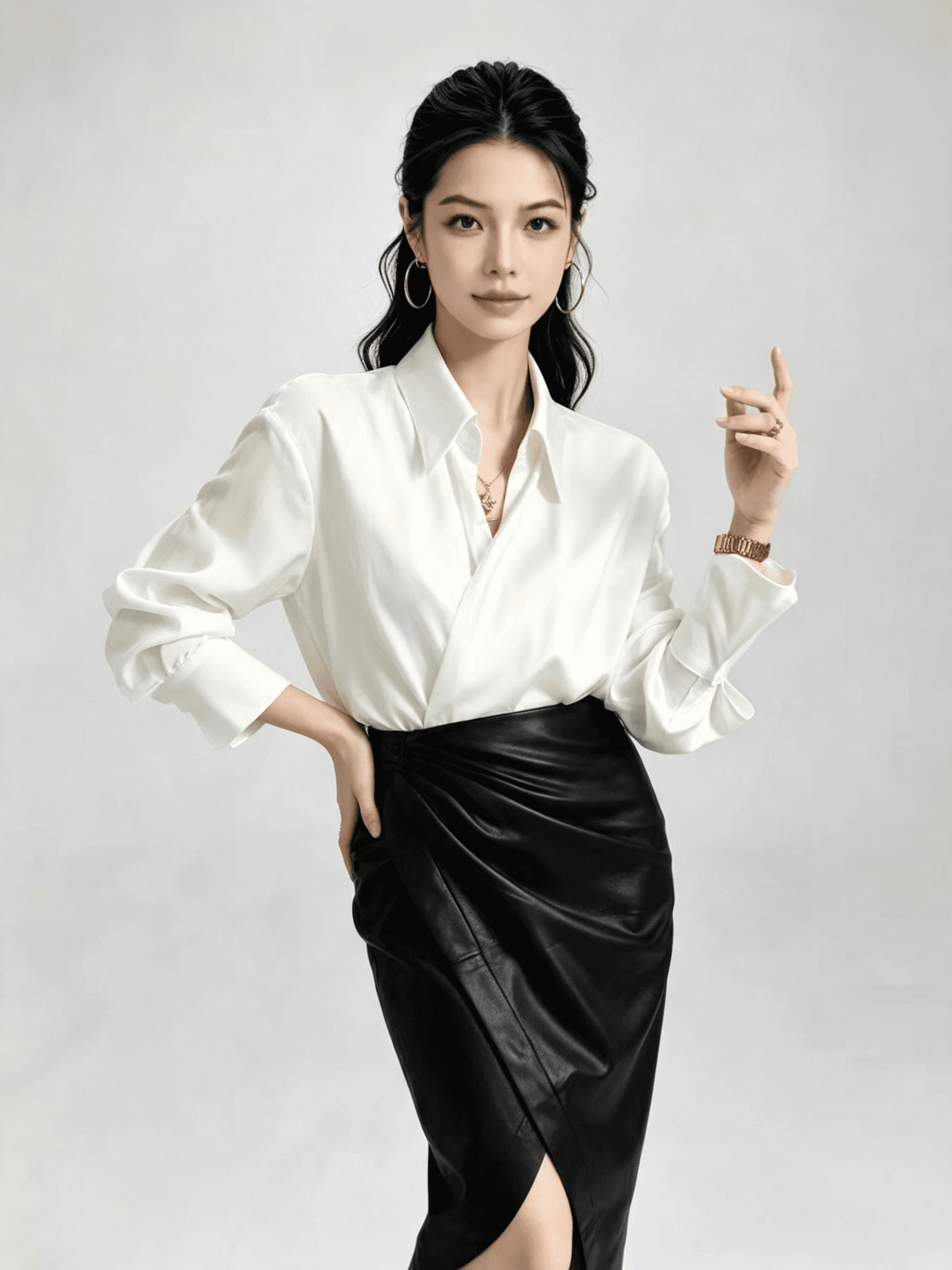 2026 가을 로얄 자매 세로 방향의 즐기십시오 실크 미끄러짐 새틴 십자가 셔츠 오픈 가디건 여성 세련된 레이스업 폴로 칼라 셔츠 작은 대중 섹션 상세 이미지 7