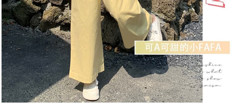 임산부 여름 드레스 세트 패션 달콤한 스타일 귀여운 도트 무늬 맨위 우유 황색 와이드 레그 팬츠 투피스 세트 상세 이미지 6