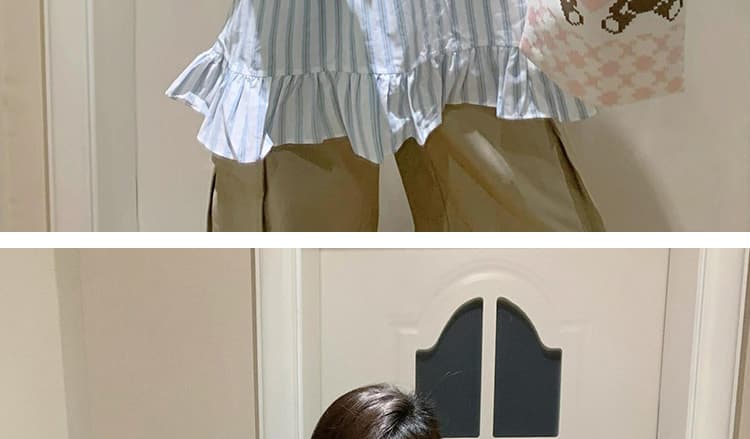 프랑스식 여름 스트라이프 인형 셔츠 상세 이미지 26