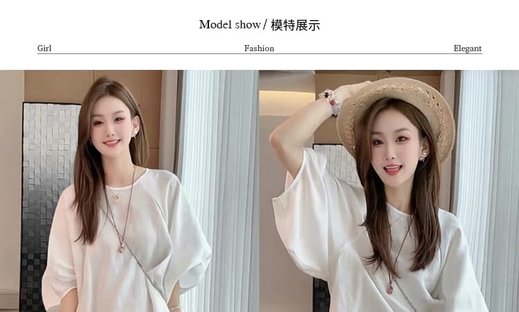 2026 여름 느슨함 센스 착용 가져 가라. 세트 한 부서 느긋한 바람 루즈핏 반팔 맨위 플리츠 스커트 투피스 세트 상세 이미지 14