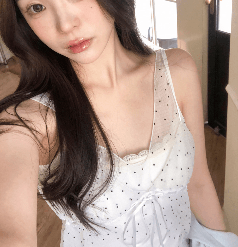 한국 여름 패치워크 디자인 센스 망사 도트 무늬 레이스업 조끼 여성 ins 한 부서 얇은 스타일 시스루 슬립 맨위 상세 이미지 7
