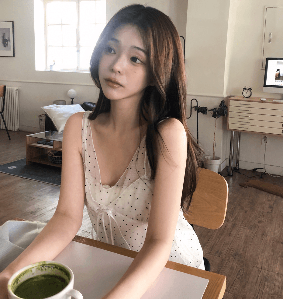 한국 여름 패치워크 디자인 센스 망사 도트 무늬 레이스업 조끼 여성 ins 한 부서 얇은 스타일 시스루 슬립 맨위 상세 이미지 10
