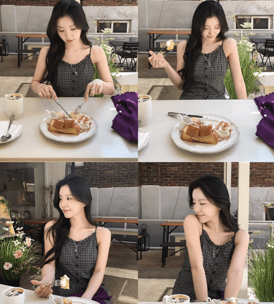 여름 새로운 한국 스타일 레트로 스타일 체크무늬 뒤로 부서 버클 캐미솔 다용도 허리 수축 스택 착용 외출용 맨위 상세 이미지 7