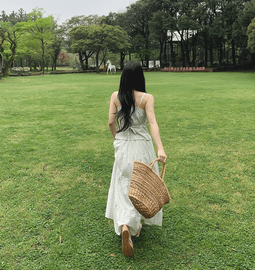 여름 새로운 한국 스타일 레트로 스타일 체크무늬 뒤로 부서 버클 캐미솔 다용도 허리 수축 스택 착용 외출용 맨위 상세 이미지 22