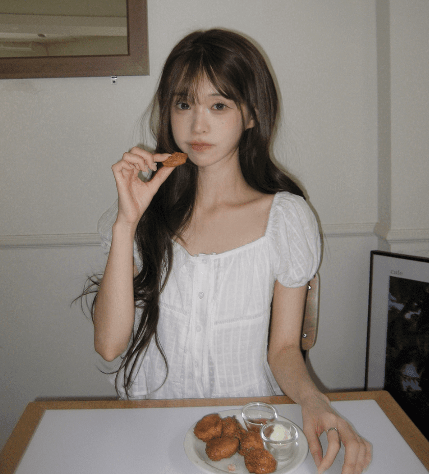 여름 한국 스타일 페이크 레이어드 질감 센스 프릴 밑단 거품 소매 레이스 업 셔츠 광장 칼라 슬림해 보이는 맨위 여성 상세 이미지 5