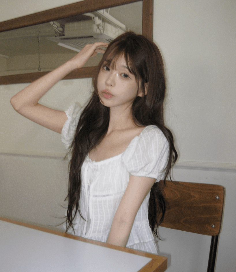 여름 한국 스타일 페이크 레이어드 질감 센스 프릴 밑단 거품 소매 레이스 업 셔츠 광장 칼라 슬림해 보이는 맨위 여성 상세 이미지 6