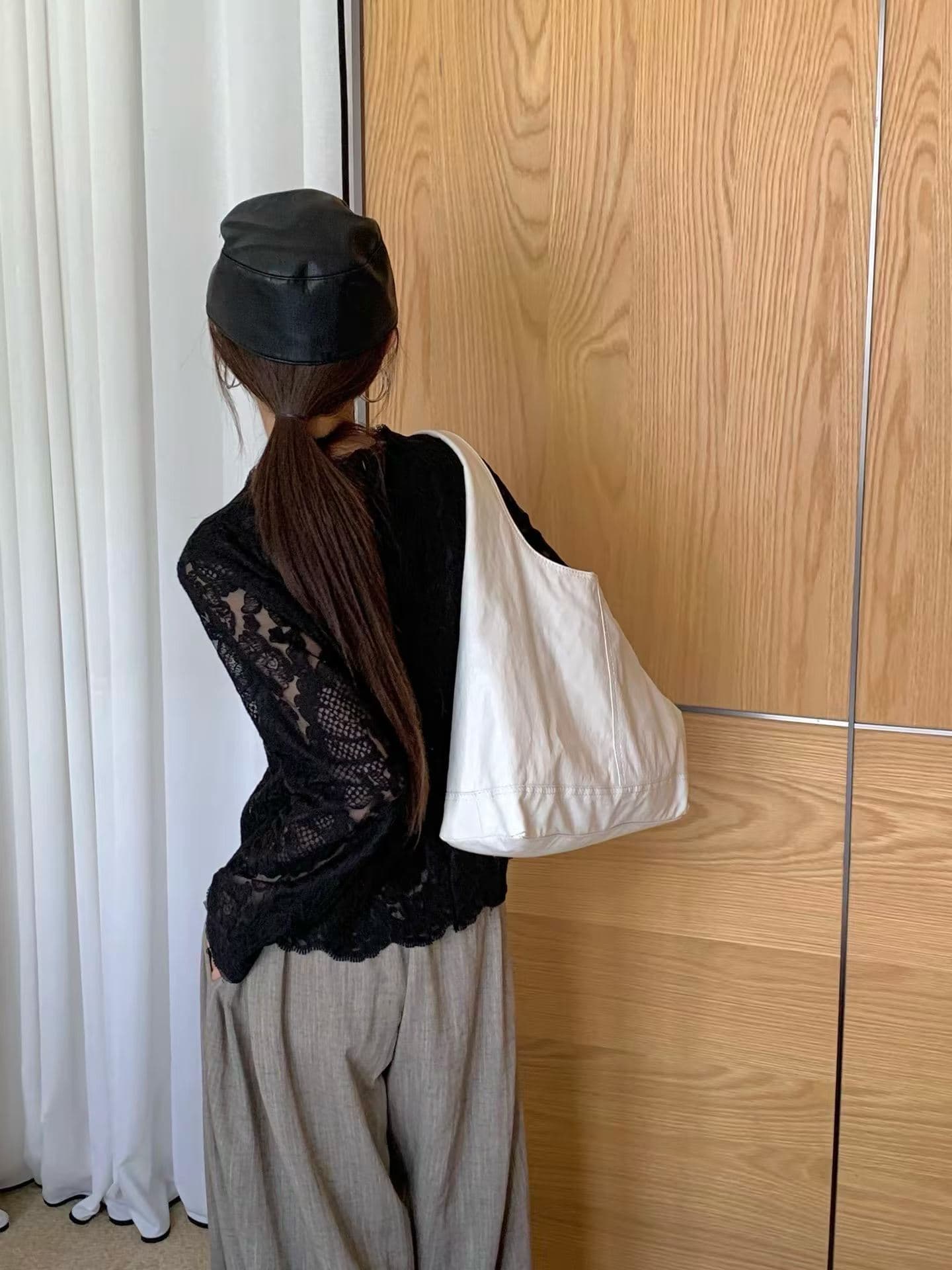 가을 새로운 우아함 패션 다용도 긴팔 패치워크 자수 레이스 셔츠 셔츠 맨위 여성 상세 이미지 16