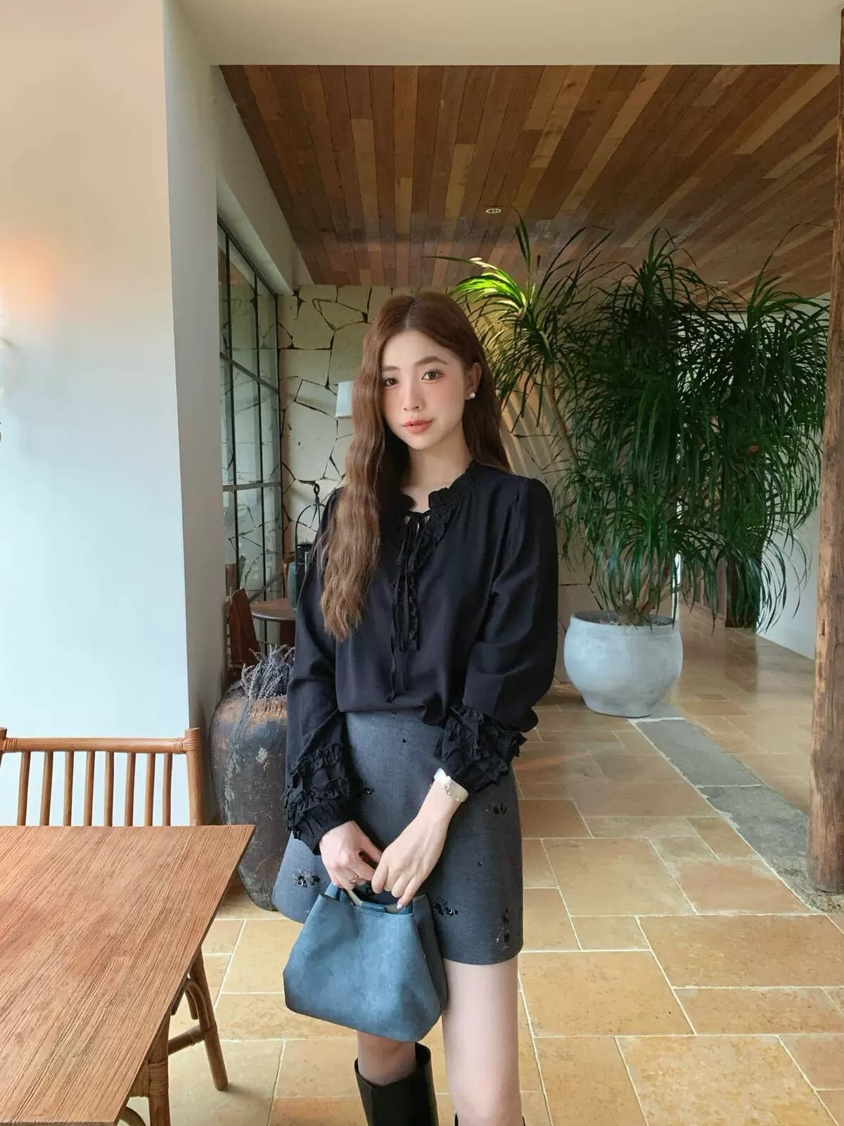 2026 이른 가을 새로운 프랑스식 부드러운 프릴 레이스업 칼라 루즈핏 긴팔 여성 셔츠 작은 대중 디자인 맨위 상세 이미지 13