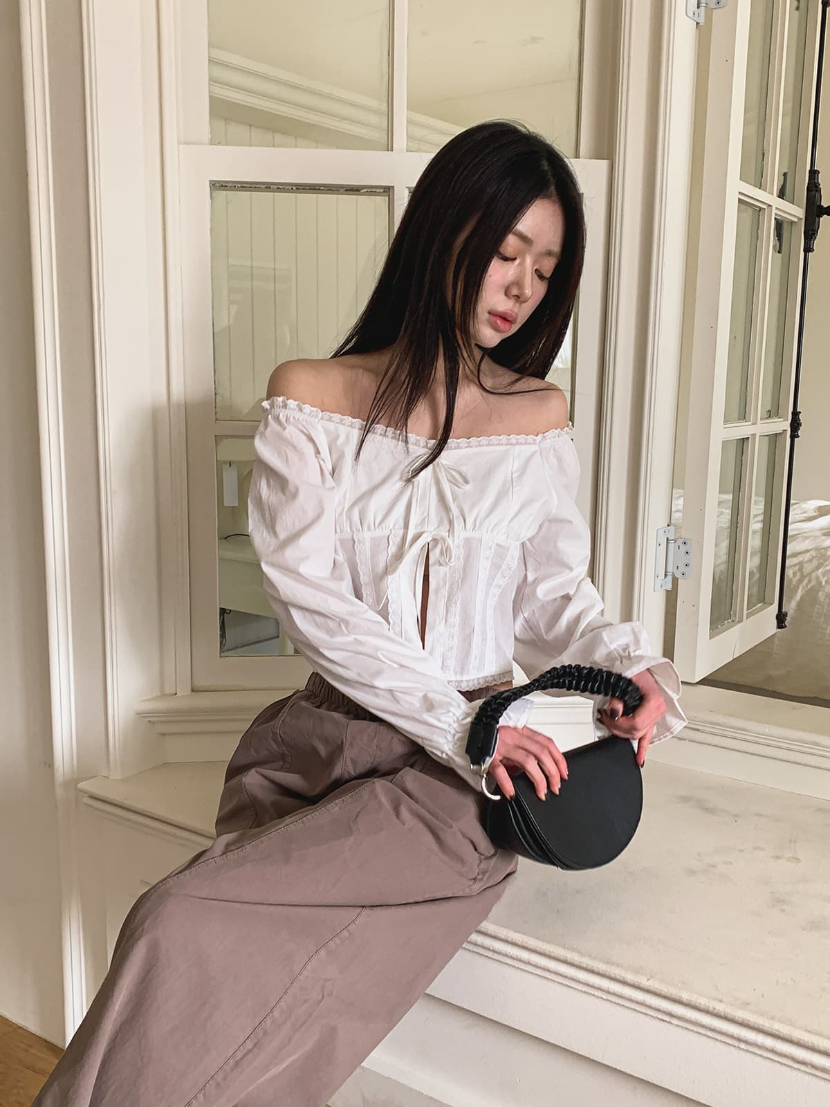 2026 가을 새로운 디자인 센스 작은 대중 광장 칼라 레이스 셔츠 달콤함 프릴 슬림해 보이는 Chic 맨위 여성 상세 이미지 13