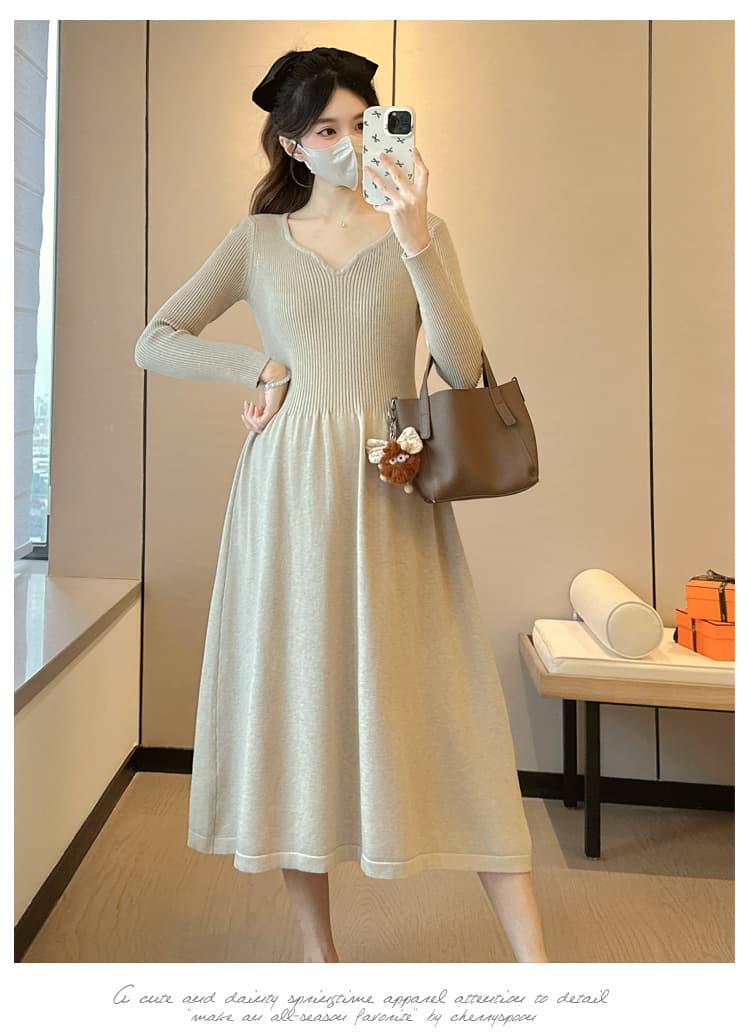 실사 지금 임산부 두꺼운 가을 겨울철 외출용 빅 사이즈 루즈핏 미니멀리즘 스웨터 임산부 치마 가을 겨울 의류 상세 이미지 10