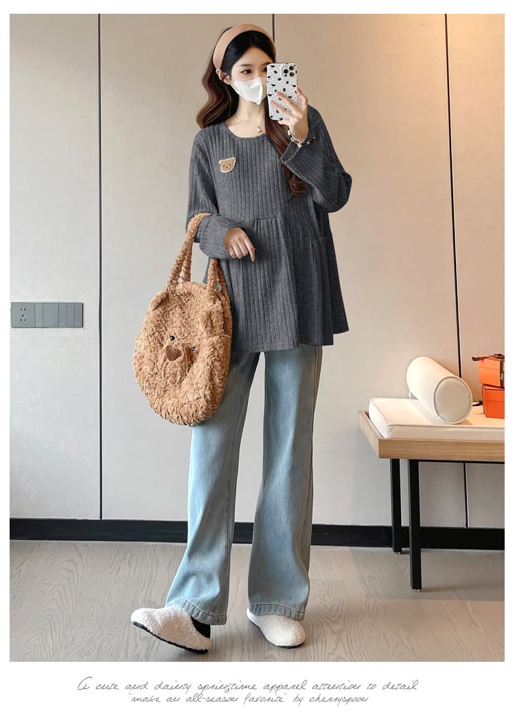 실사 새로운 출산 착용 봄 가을 패션 루즈핏 캐주얼 슬림해 보이는 인사이드 가져 가라. 기본 셔츠 맨위 상세 이미지 10