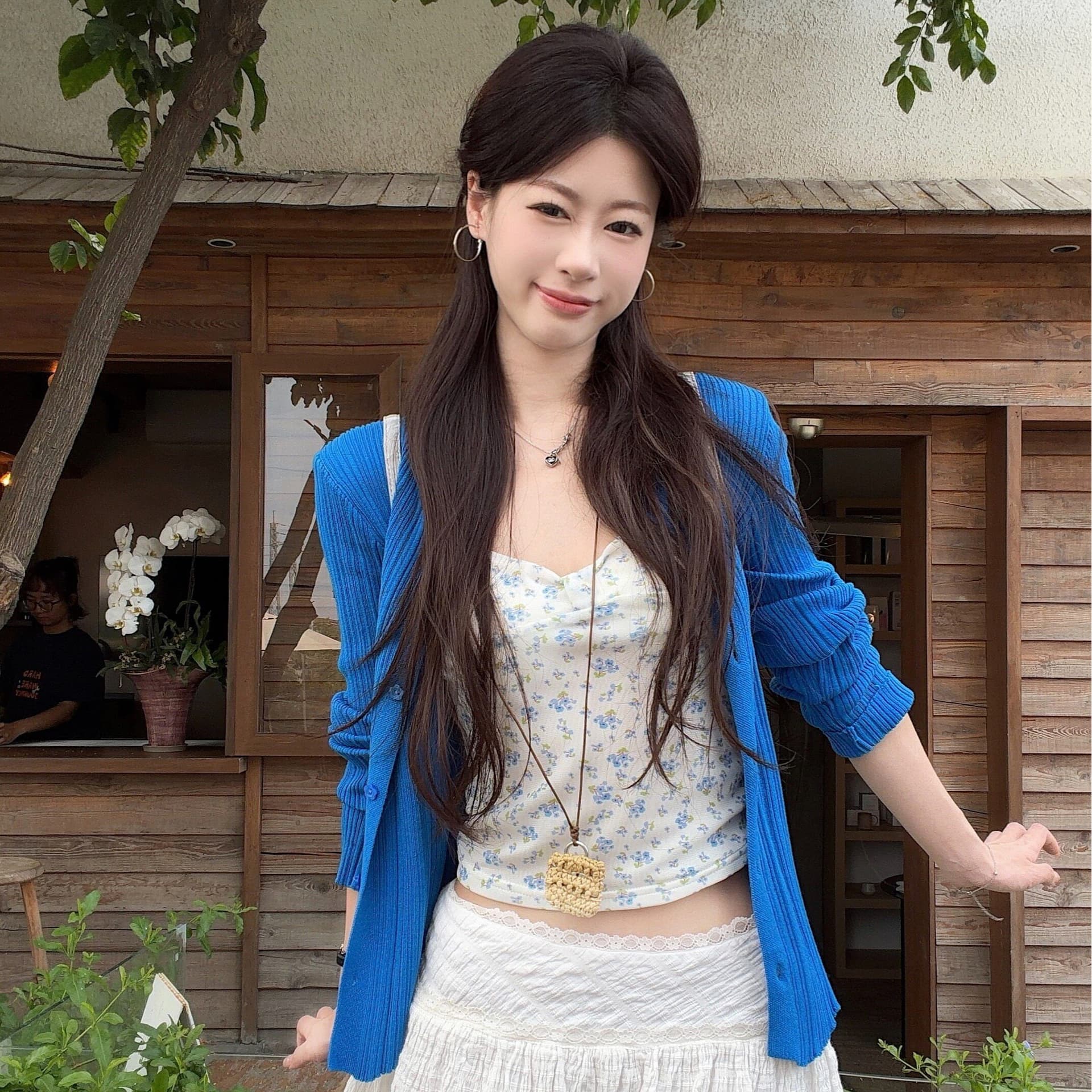 경관 그림 21 순면 210 그램 2026 년 여름 드레스 기초 다용도 반팔 티셔츠 여성 프린트 이미지 5