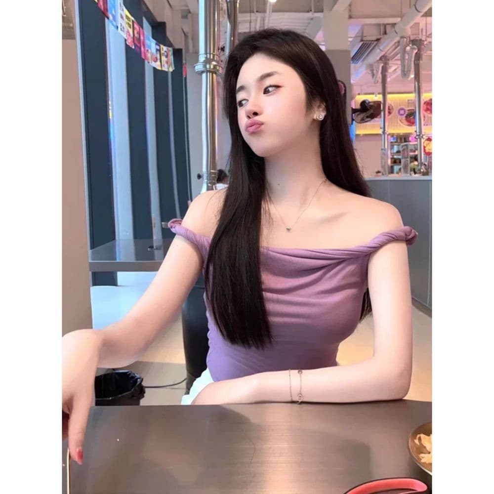 경관 그림 원본 품질 오프숄더 슬립 작은 조끼 여성 여름 몸매 가꾸기 슬림해 보이는 맨위