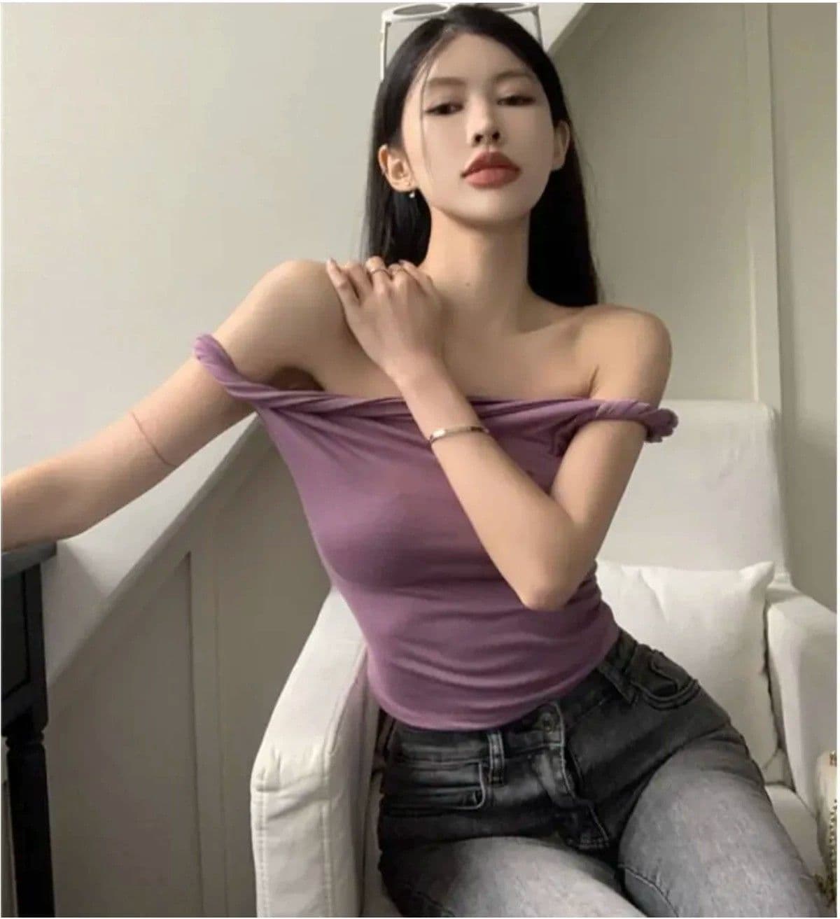 경관 그림 원본 품질 오프숄더 슬립 작은 조끼 여성 여름 몸매 가꾸기 슬림해 보이는 맨위 상세 이미지 6