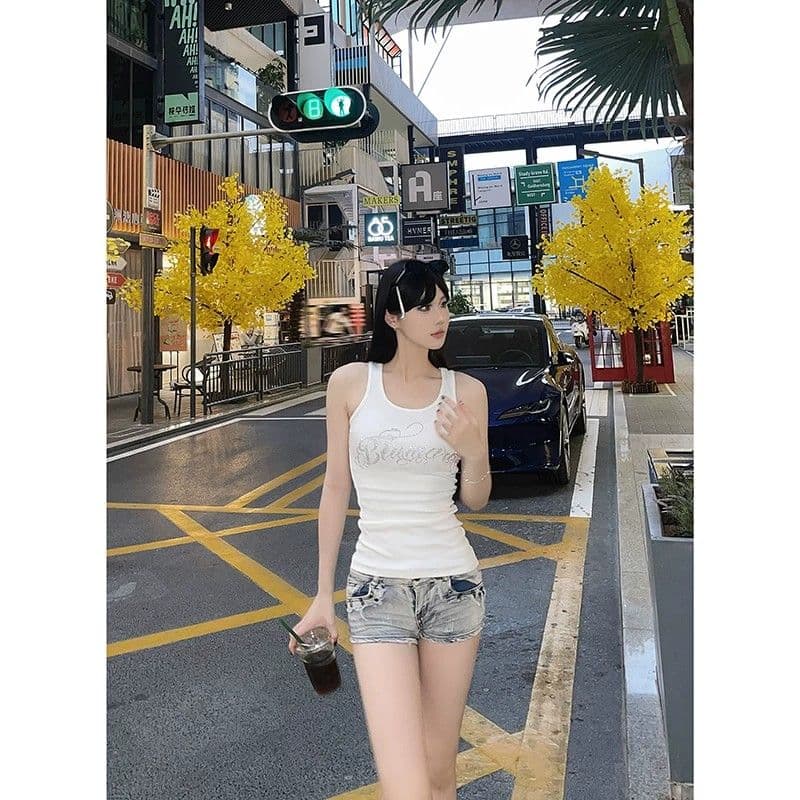 경관 그림 원본 품질 아크 진자 아름다움 뒤로 조끼 캐주얼 작은 대중 디자인 민소매 인사이드 가져 가라. 여성 이미지 4