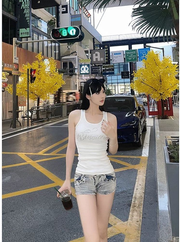 경관 그림 원본 품질 아크 진자 아름다움 뒤로 조끼 캐주얼 작은 대중 디자인 민소매 인사이드 가져 가라. 여성 상세 이미지 7