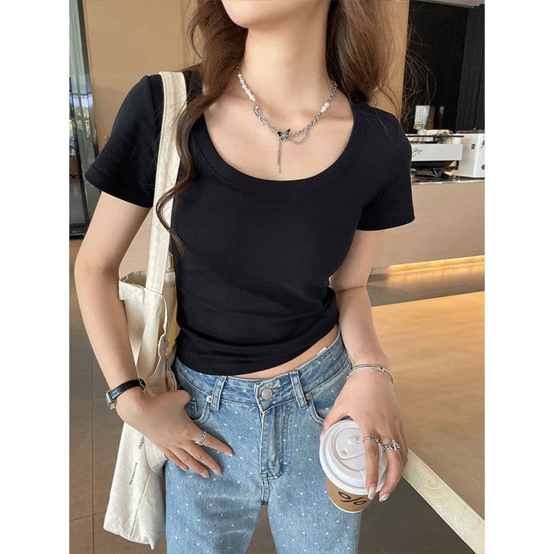 고급 실크 대나무 마디 보안 행침 카드 심지어 어깨 패키지 칼라 9 색상 흔들어서 톤 폭발 u 칼라 미니멀리즘 다용도 티셔츠 이미지 4