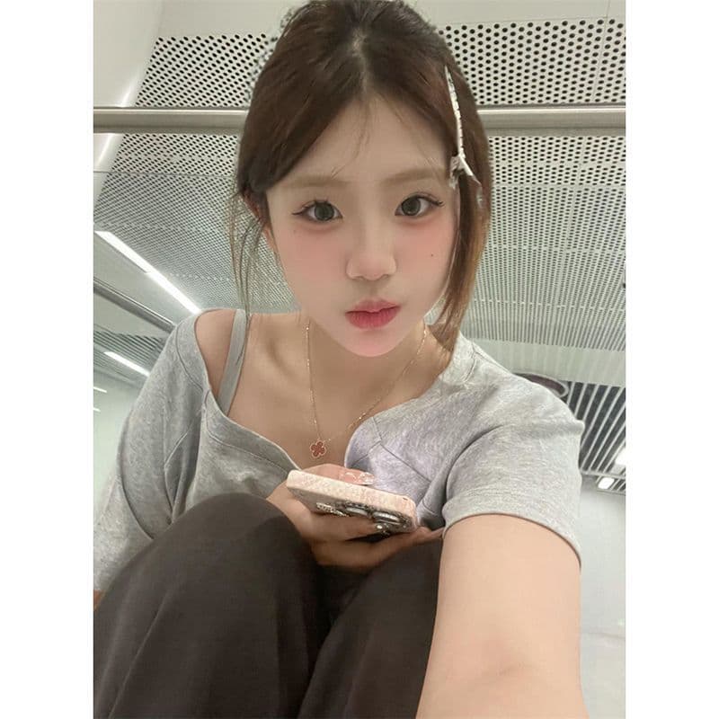 40 오스트리아 세대 서울 92 면 8 암모니아 Lun 220 그램 비스듬한 어깨 오프숄더 티셔츠 새로운 프린트 맨위 이미지 5