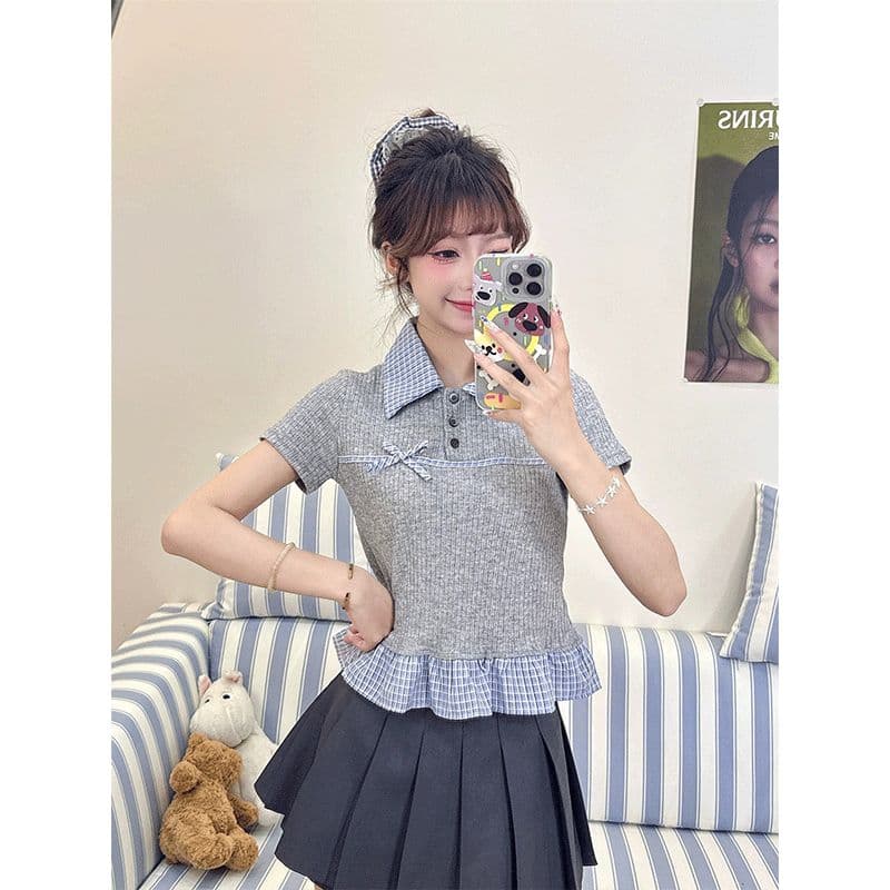 오래된 섹션 품질 좋은 물건 그린캉 환불 불가 수 있습니다. 교체 면 구덩이 기사 원본 순면 체크무늬 무거운 공정 t 상세 이미지 3