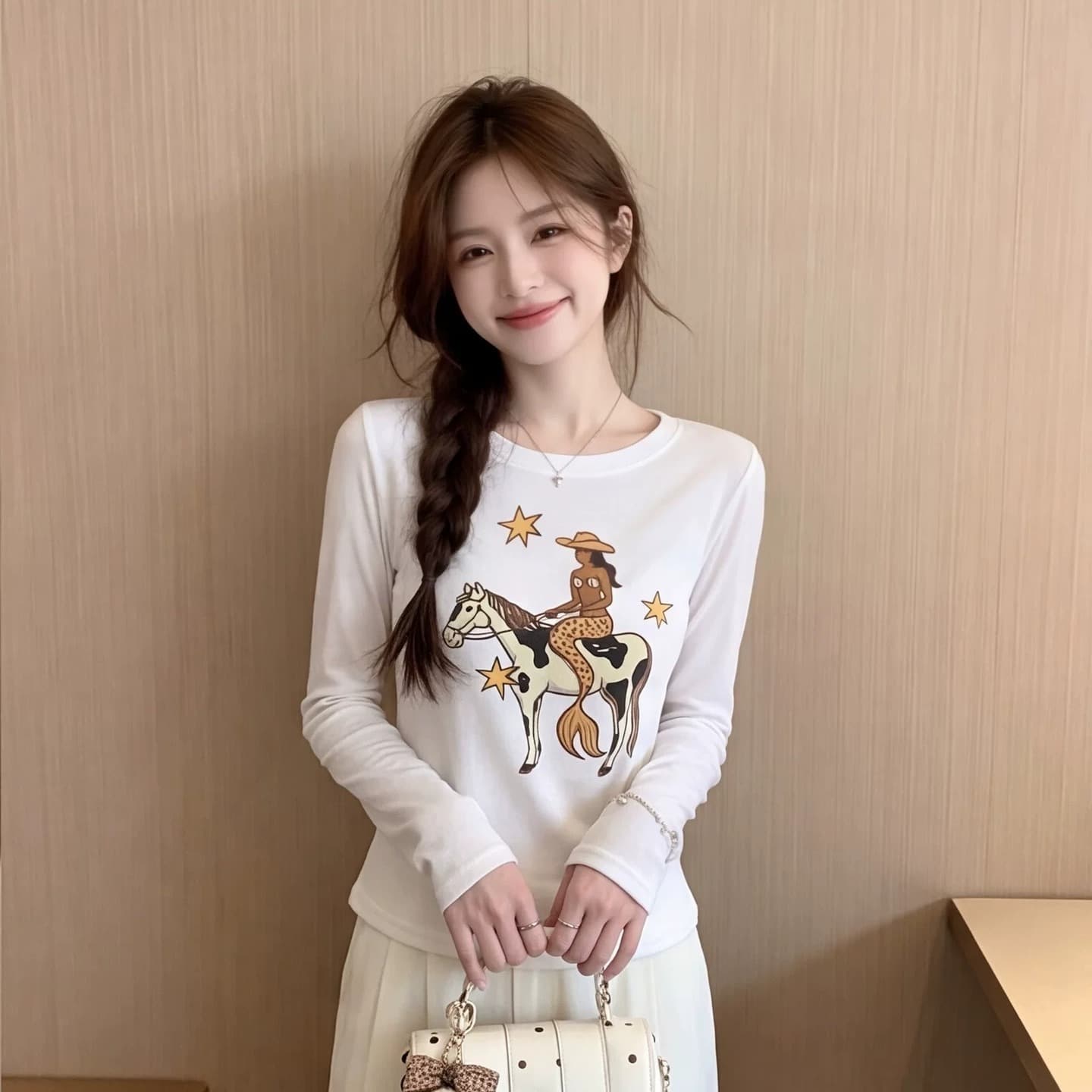 40 사람들 면 260 그램 워터 마크 패턴 이른 가을 새로운 캐주얼 다용도 슬림해 보이는 인사이드 잡아라. 의류