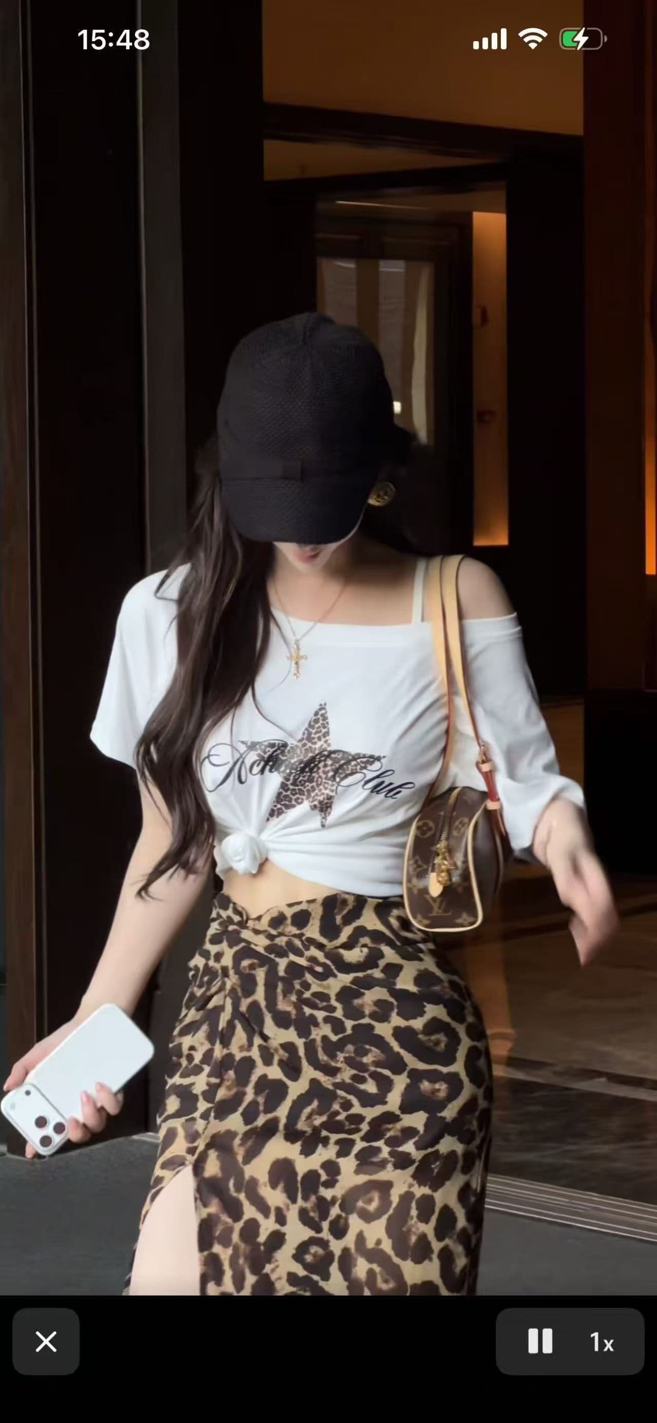 민소매 여성 셔츠 여름 아메리칸 레트로 워크웨어 행침 목 화이트 작은 맨위 반신 스커트 투피스 세트 상세 이미지 1