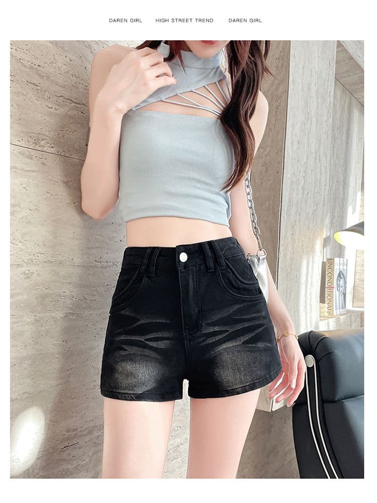 실사 레트로 데님 반바지 여성 2026 봄 여름 새로운 디자인 센스 작은 대중 핫걸 몸매 가꾸기 슬림해 보이는 초단 핫 바지 상세 이미지 22