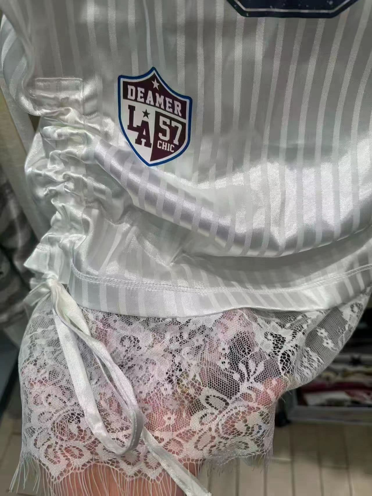 아메리칸 핫걸 섹시함 백리스 프린트 캐미솔 여성 셔츠 상세 이미지 3
