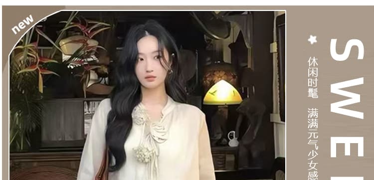 실사 새로운 2026 가을 임산부 긴팔 느긋한 느슨함 맨위 캐주얼 스트레이트 와이드 레그 팬츠 투피스 세트 상세 이미지 1