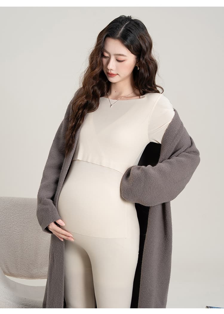 임산부 가을 의상 맨위 봄과 가을 인사이드 가져 가라. 긴팔 임산부 수유 속옷 기본 셔츠 출산 착용 가을 의상 세트 상세 이미지 26