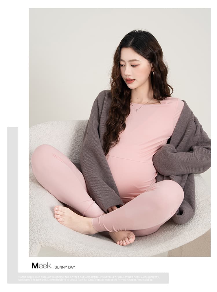 임산부 가을 의상 맨위 봄과 가을 인사이드 가져 가라. 긴팔 임산부 수유 속옷 기본 셔츠 출산 착용 가을 의상 세트 상세 이미지 46