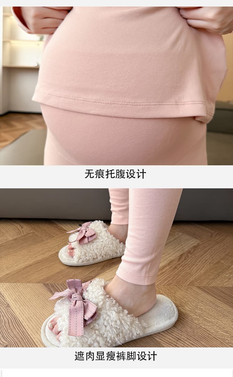 임산부 가을 의상 롱 바지 세트 순면 맨위 출산 후 먹이주기 잠옷 봄 가을 수유 따뜻한 옷 가을 겨울 달 서비스 상세 이미지 11
