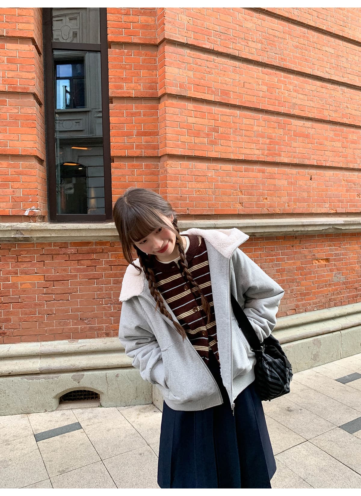 안녕하세요. 대포 레트로 배색 스트라이프 니트 오픈 가디건 여성 봄 가을 2026 새로운 느슨함 센스 캐주얼 슬림해 보이는 맨위 상세 이미지 33