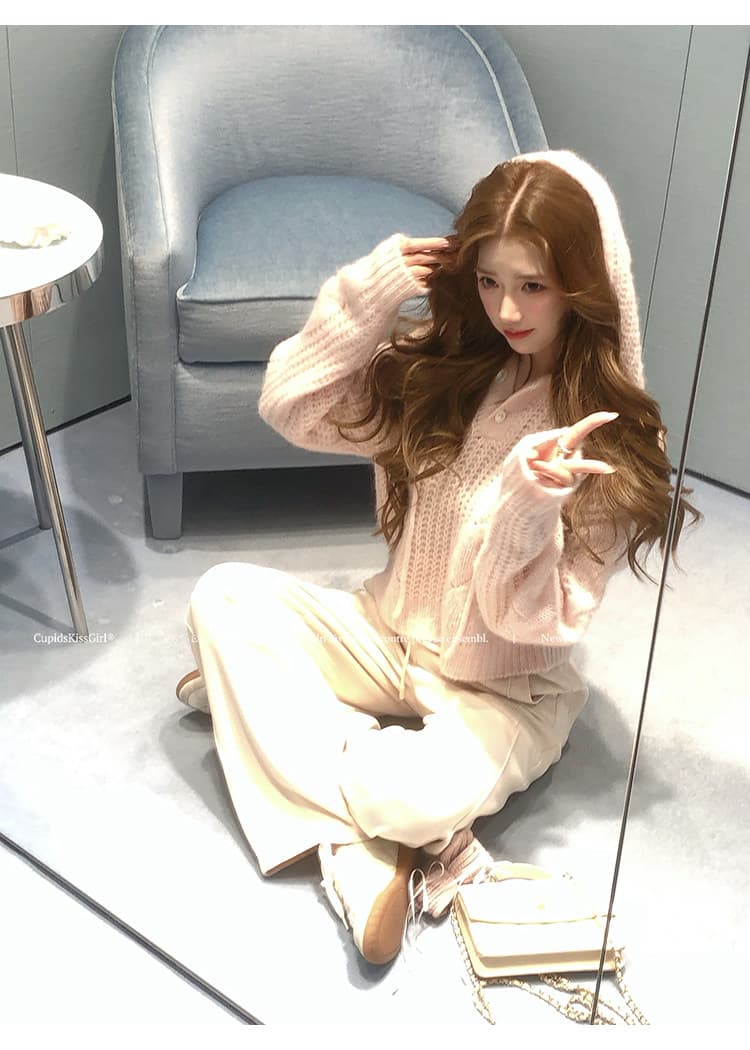csk 큐피드 한 스타일 소녀 낭만주의 양 낙타 양모 두꺼운 바늘 꽈배기 스웨터 2026 가을 니트 스웨터 상세 이미지 31
