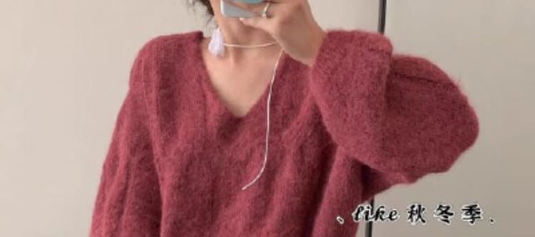한 부서 느긋한 바람 V넥 꽈배기 니트 스웨터 여자 가을 겨울 착용 가져 가라. 부드러운 찹쌀 슬림해 보이는 루즈핏 맨위 여성 새로운 상세 이미지 28