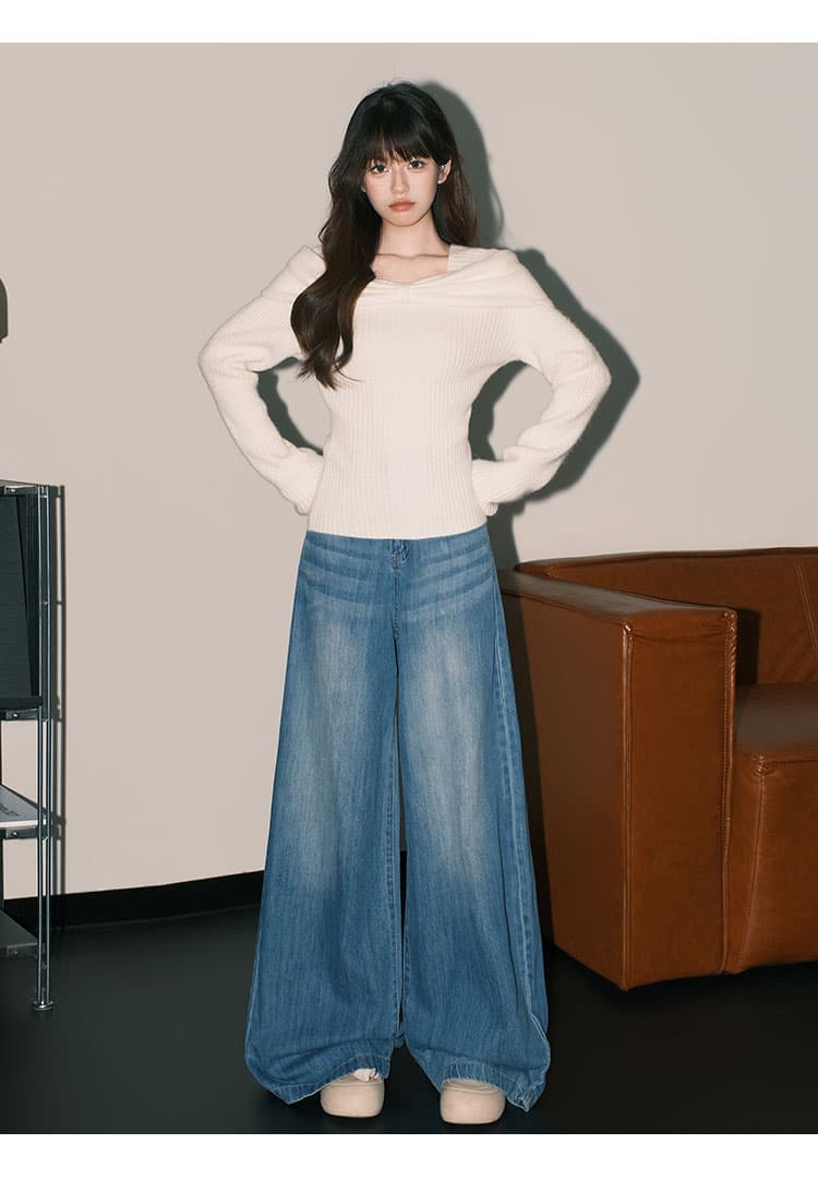프랑스식 부드러운 쌀 화이트 부드러운 찹쌀 스웨터 니트 스웨터 여성 순수한 욕망 ins 나비 매듭 오프숄더 맨위 상세 이미지 7