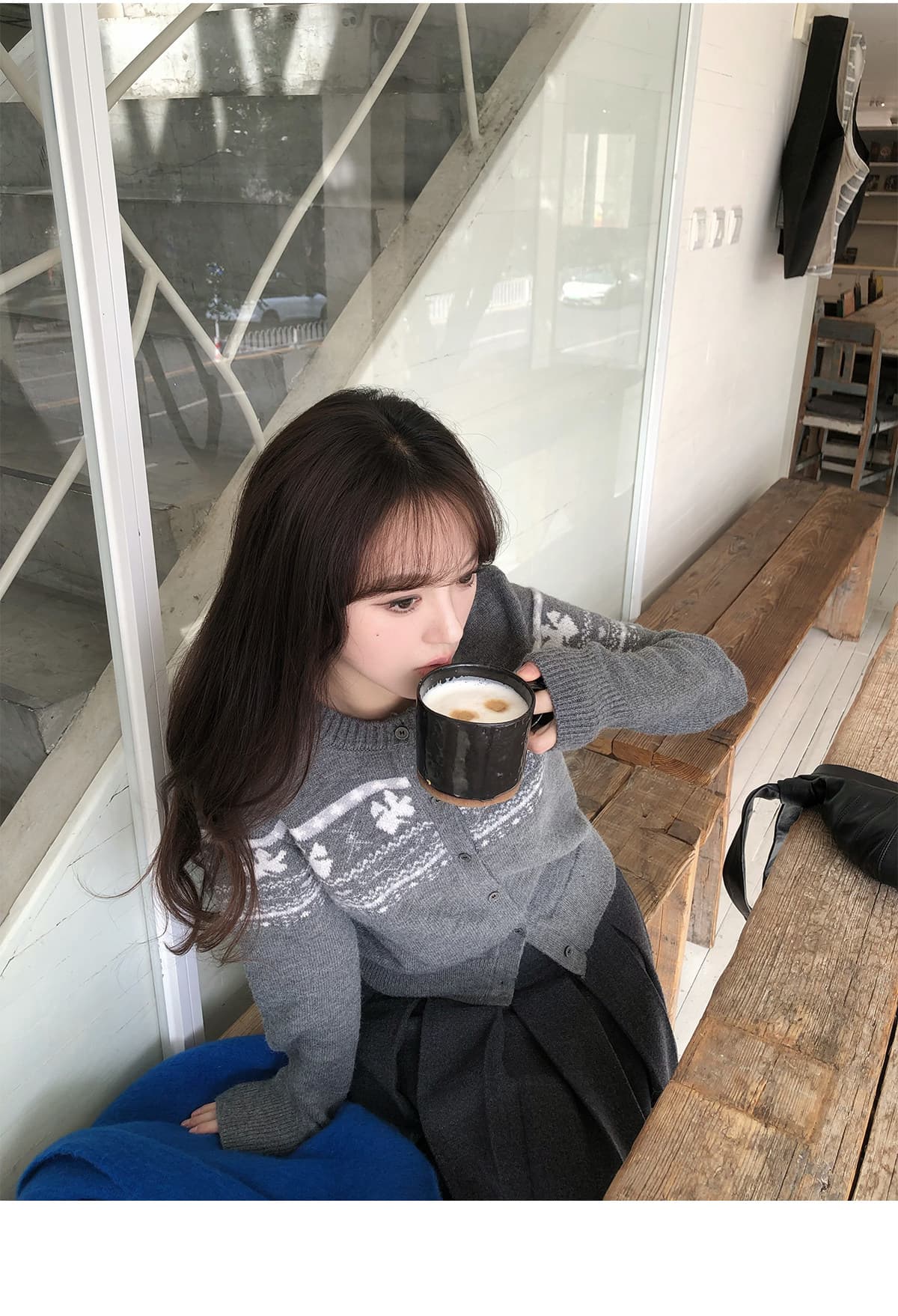 neurcz 라운드 넥 오픈 가디건 쇼트 스타일 공정한 섬 스웨터 여자 가을 겨울 슬림해 보이는 느긋한 바람 몸매 가꾸기 오픈 가디건 맨위 로드 중 상세 이미지 19