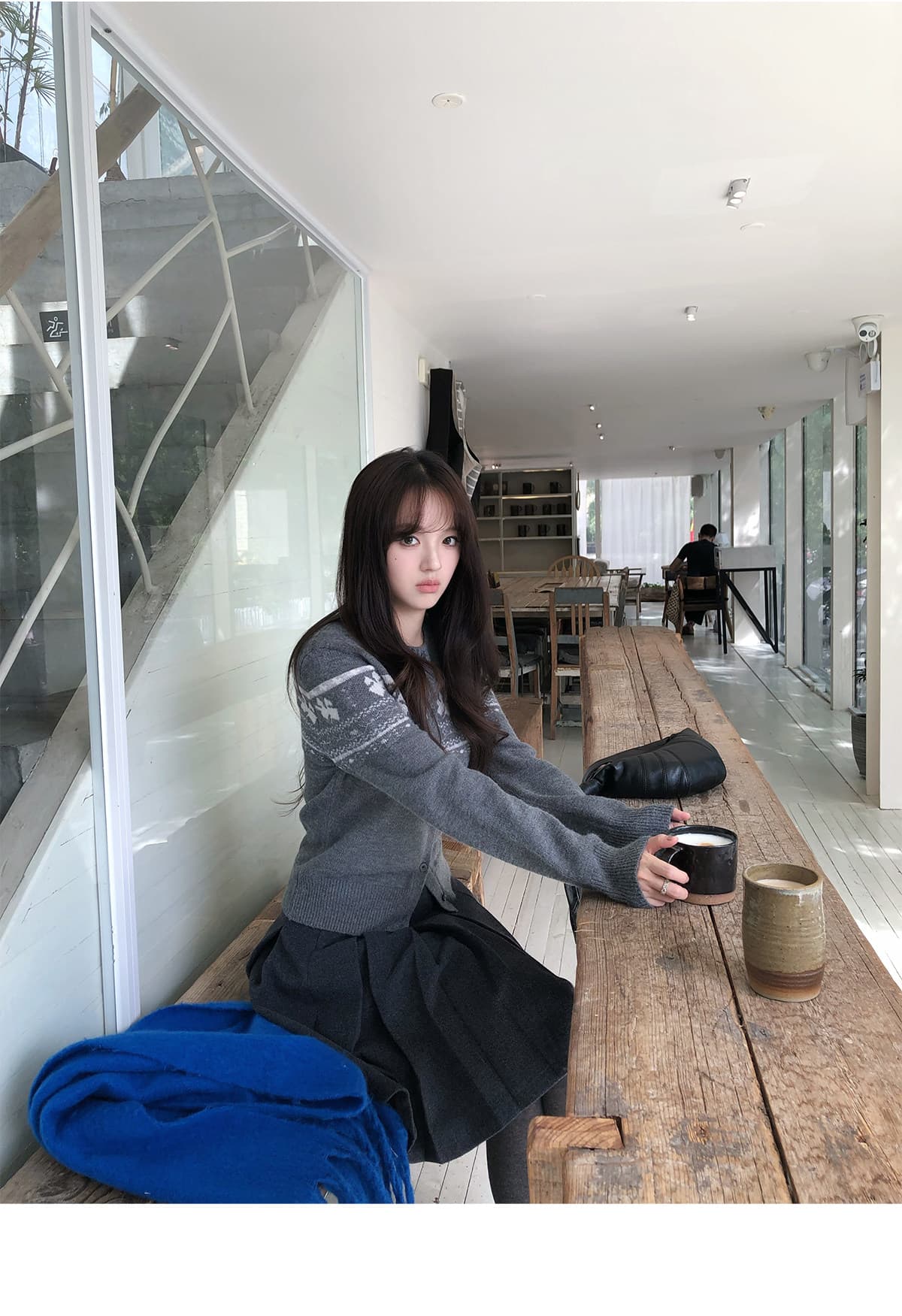 neurcz 라운드 넥 오픈 가디건 쇼트 스타일 공정한 섬 스웨터 여자 가을 겨울 슬림해 보이는 느긋한 바람 몸매 가꾸기 오픈 가디건 맨위 로드 중 상세 이미지 20