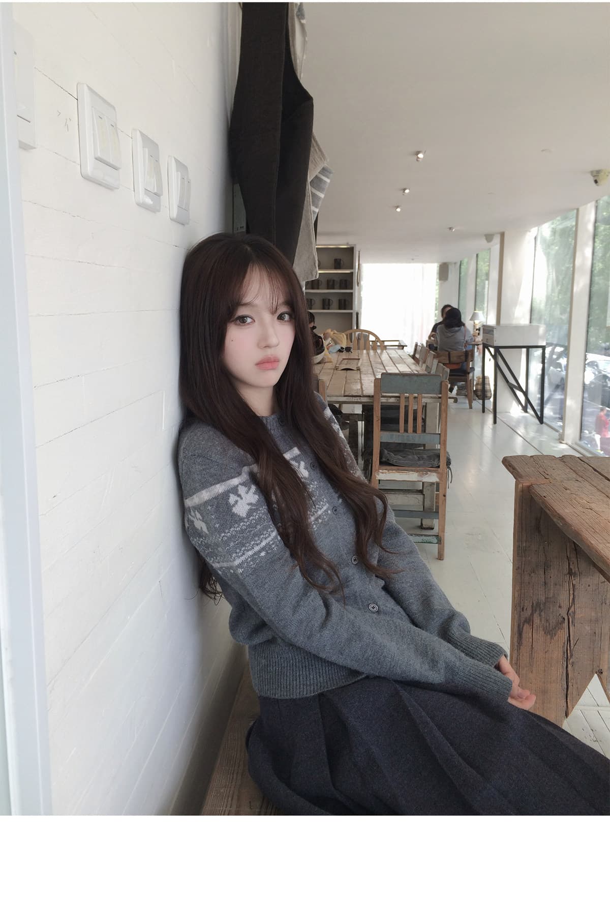 neurcz 라운드 넥 오픈 가디건 쇼트 스타일 공정한 섬 스웨터 여자 가을 겨울 슬림해 보이는 느긋한 바람 몸매 가꾸기 오픈 가디건 맨위 로드 중 상세 이미지 29