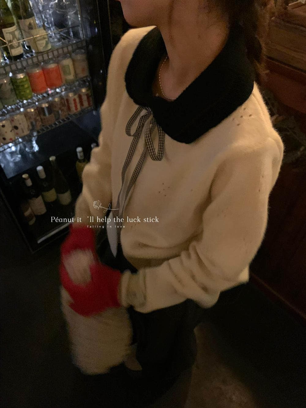 한국 스타일 부드러운 달콤함 연령 감소 베이비 칼라 스웨터 오픈 가디건 여성 가을 겨울철 쇼트 스타일 다용도 루즈핏 외출용 맨위 상세 이미지 10