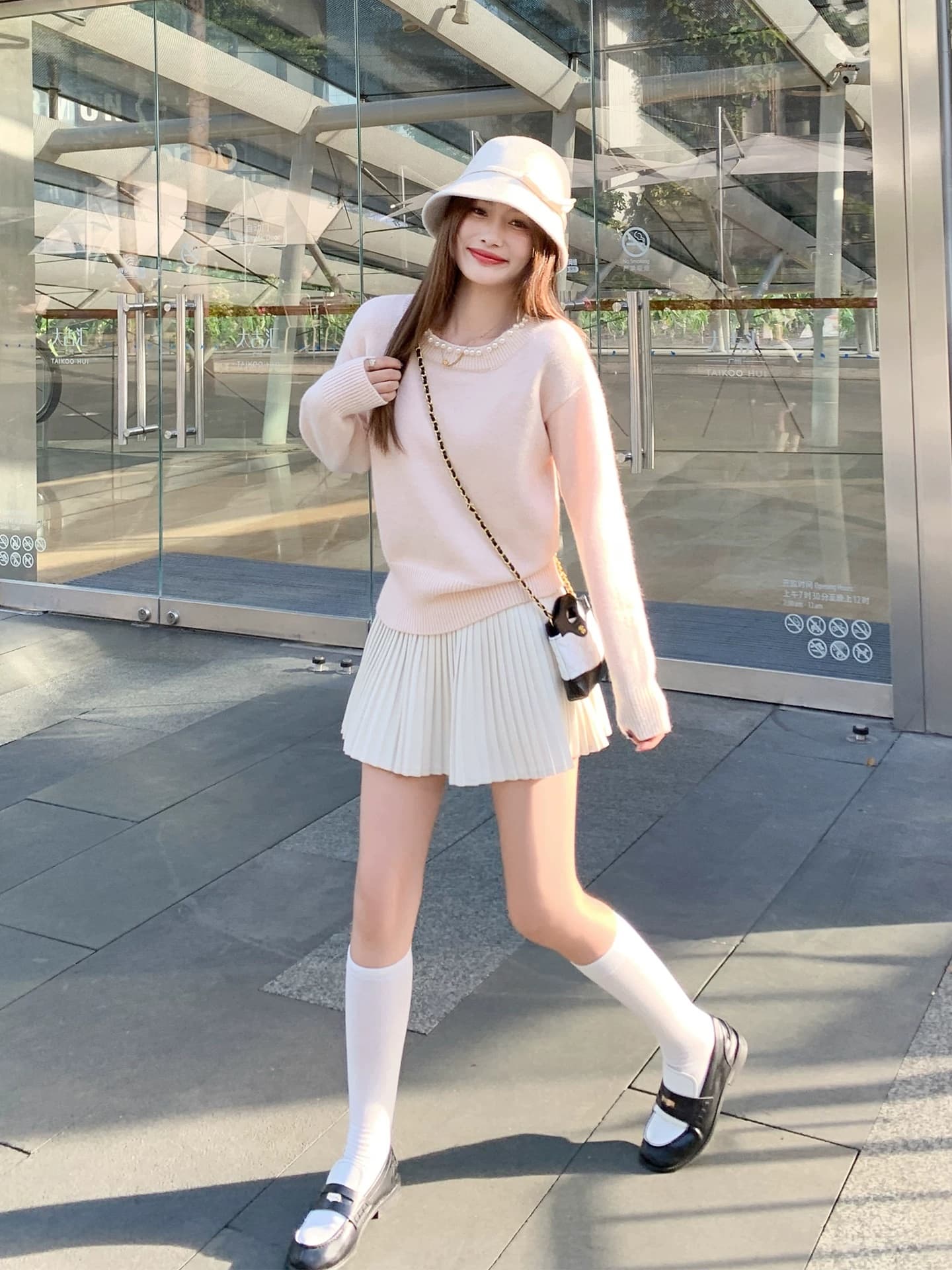 한 번 작은 짭짤한 한 부서 디자인 센스 핑크색 스웨터 여자 가을 겨울철 새로운 느긋한 인사이드 가져 가라. 만나는 니트 스웨터 맨위 이미지 4